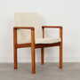 Vintage Chair Teak Wood Textile White 1970s 7