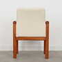 Vintage Chair Teak Wood Textile White 1970s 4