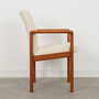 Vintage Chair Teak Wood Textile White 1970s 6
