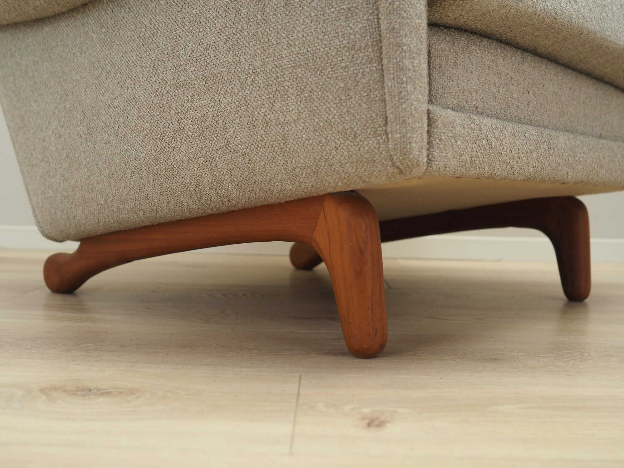 Vintage armchair Teak textile grey 1960s 8