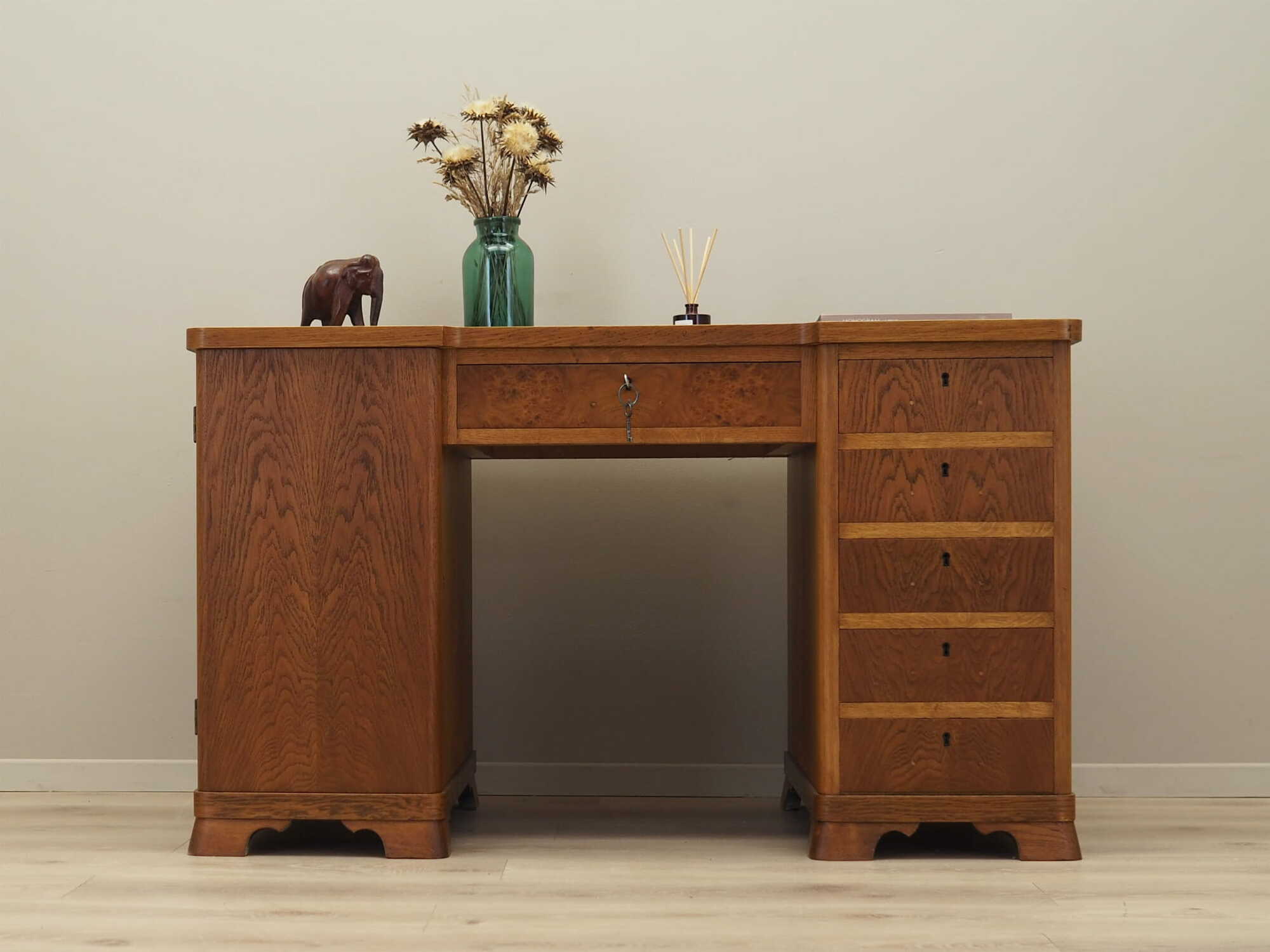 Vintage desk wood brown 1960s 1