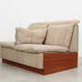 Vintage Sofa 2-seater Teak Wood Textile Gray 1970s 2