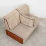 Vintage Sofa 2-seater Teak Wood Textile Gray 1970s 6