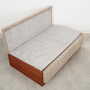 Vintage Sofa 2-seater Teak Wood Textile Gray 1970s 8