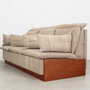 Vintage Sofa 3-Seater Teak Wood Textile Grey 1970s 2