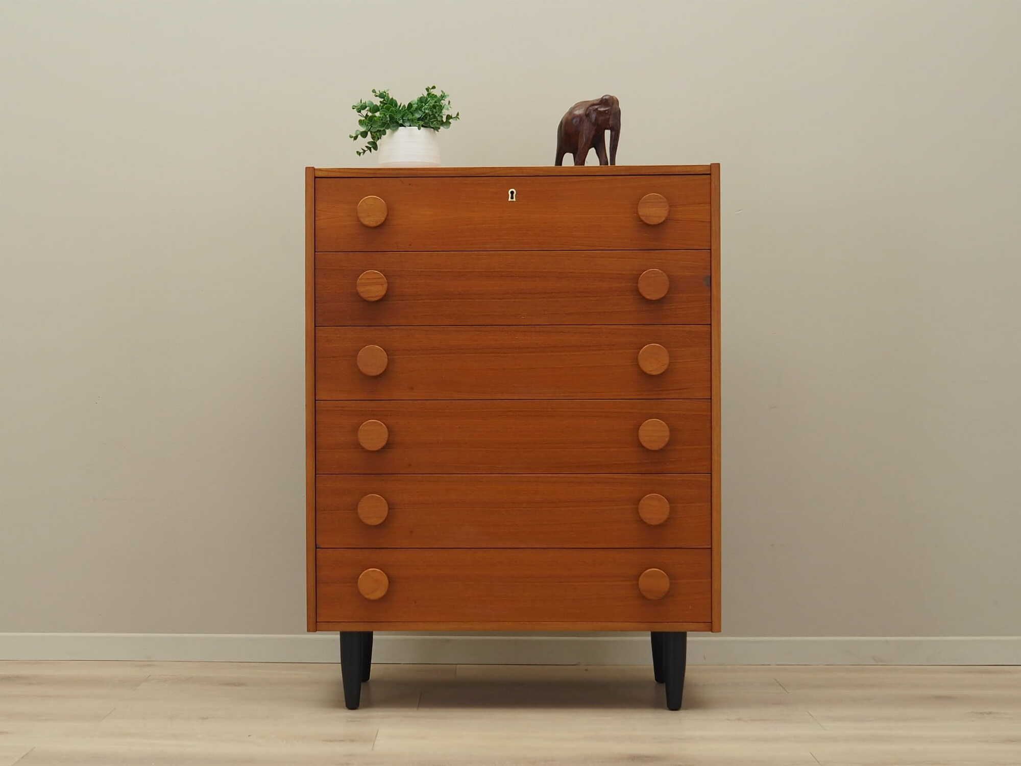 Vintage chest of drawers Teak wood Brown 1960s 1