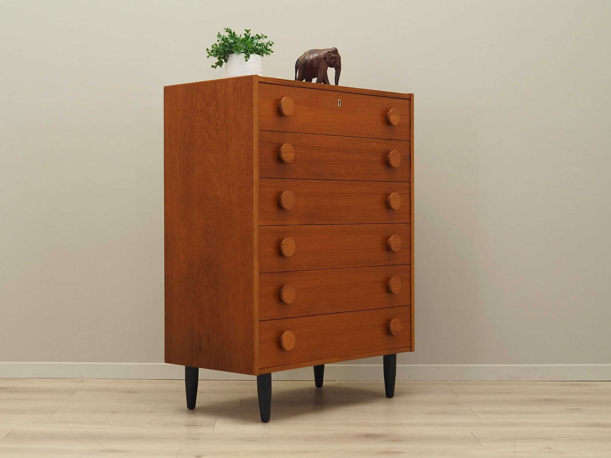 Vintage chest of drawers Teak wood Brown 1960s 4