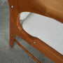 Vintage armchair beech wood textile white 1960s 9