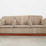 Vintage Sofa 3-Seater Teak Wood Textile Grey 1970s 1