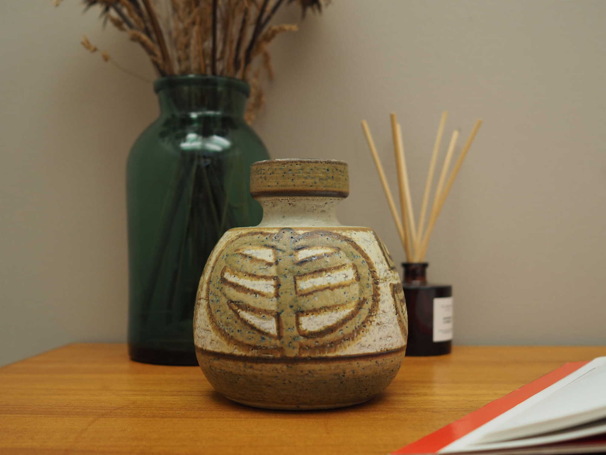 Vintage Vase Ceramic Multicolored 1970s 1