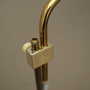 Vintage floor lamp metal textile white 1970s 9