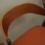 4x Chair Teak Wood Faux Leather Beige 1970s 4