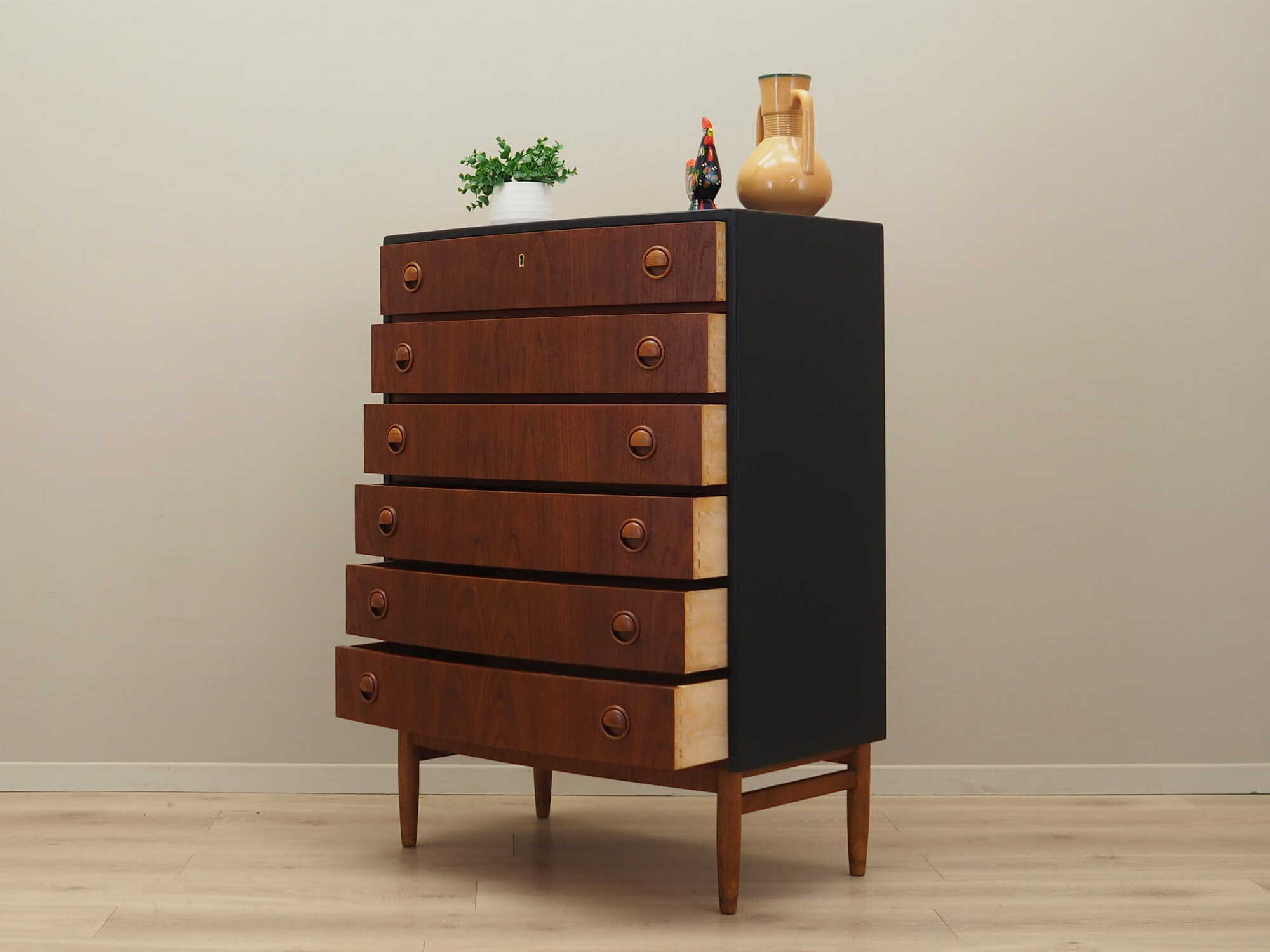 Vintage chest of drawers Teak wood Brown 1960s 3