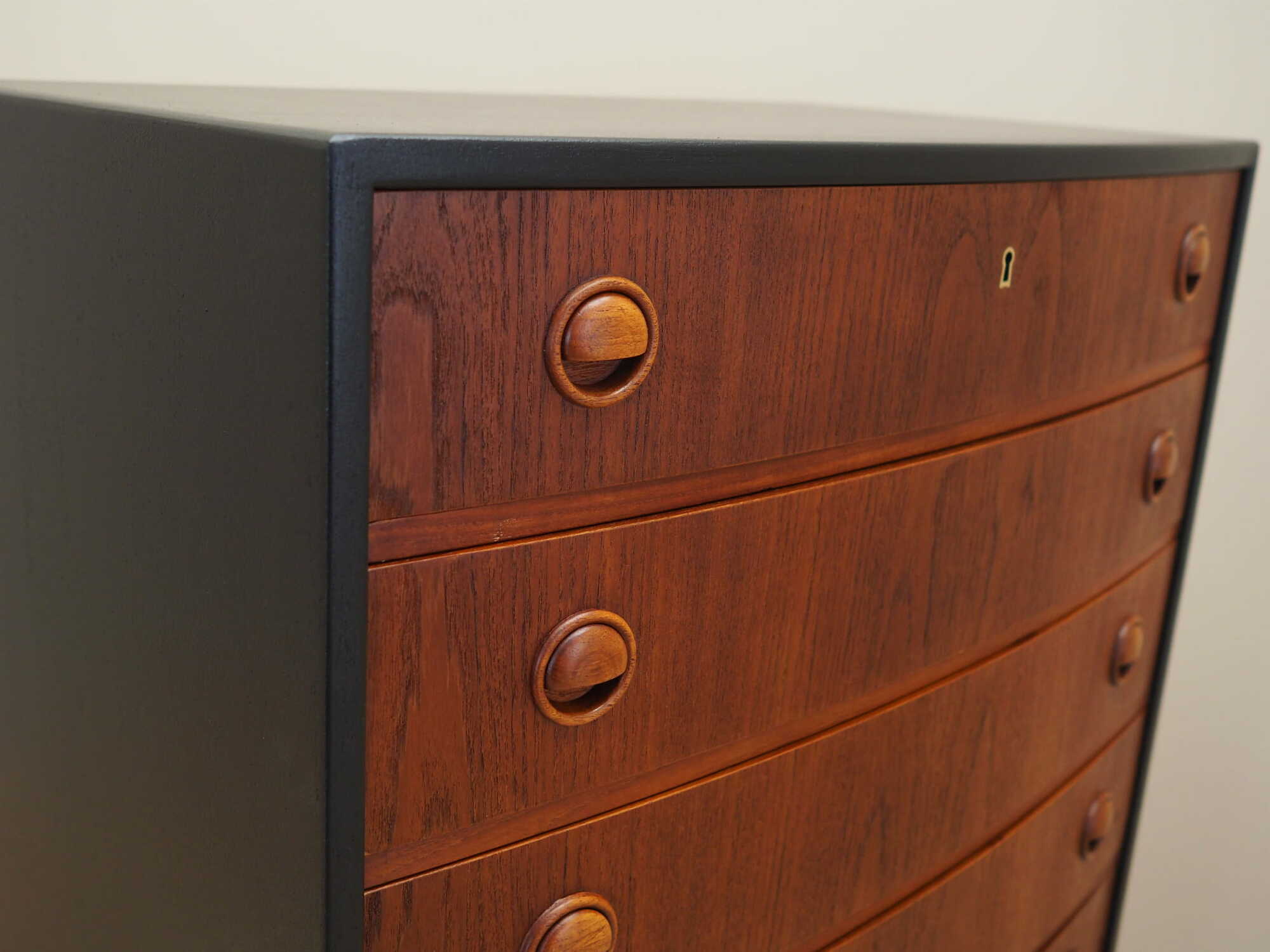 Vintage chest of drawers Teak wood Brown 1960s 6