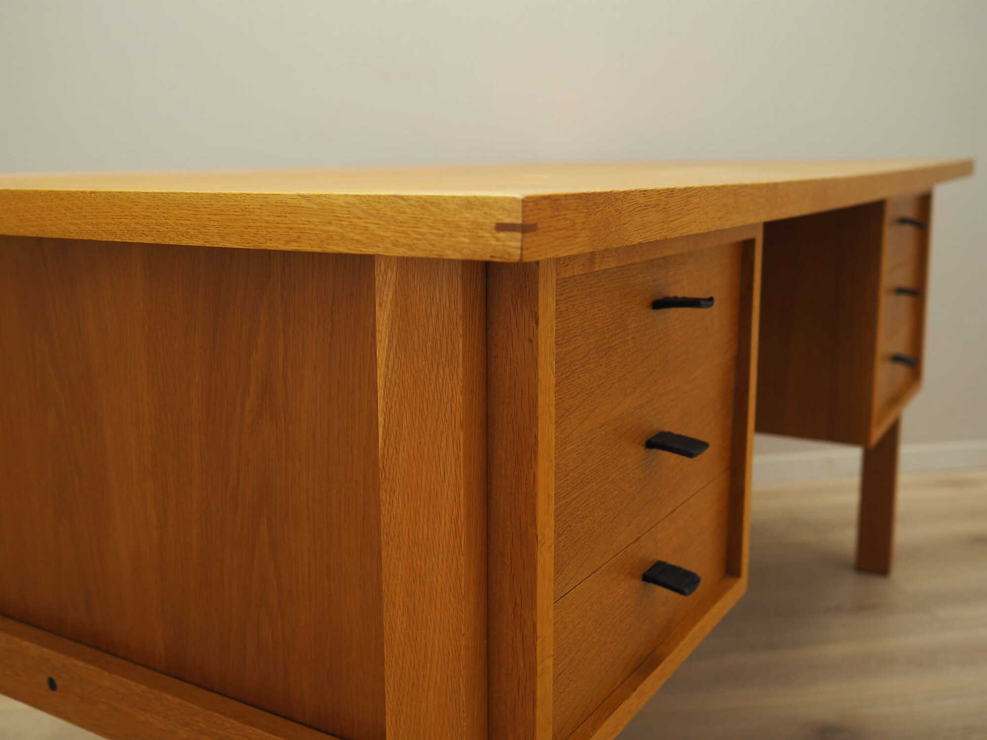 Vintage Desk Ash Wood Brown 1960s 9