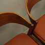 4x Chair Teak Wood Faux Leather Beige 1970s 3