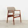 Vintage Chair Teak Wood Textile Grey 1960s 8