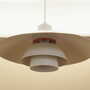 Vintage Pendant Lamp Metal White 1960s 2
