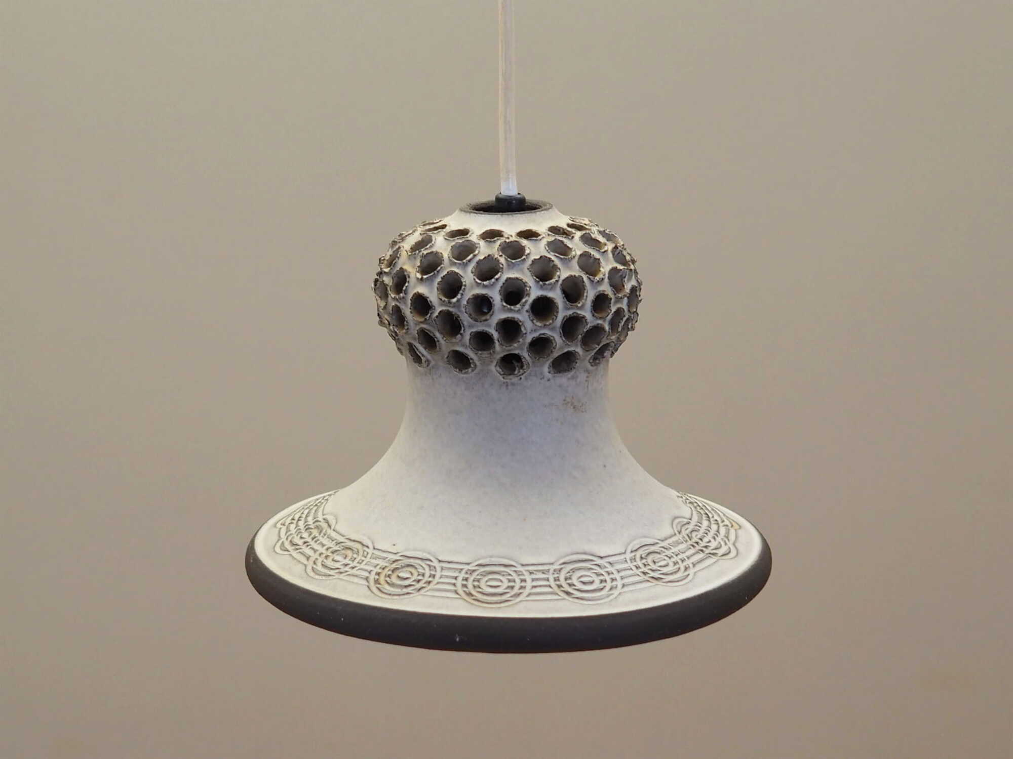 Vintage pendant lamp ceramic white 1960s 1