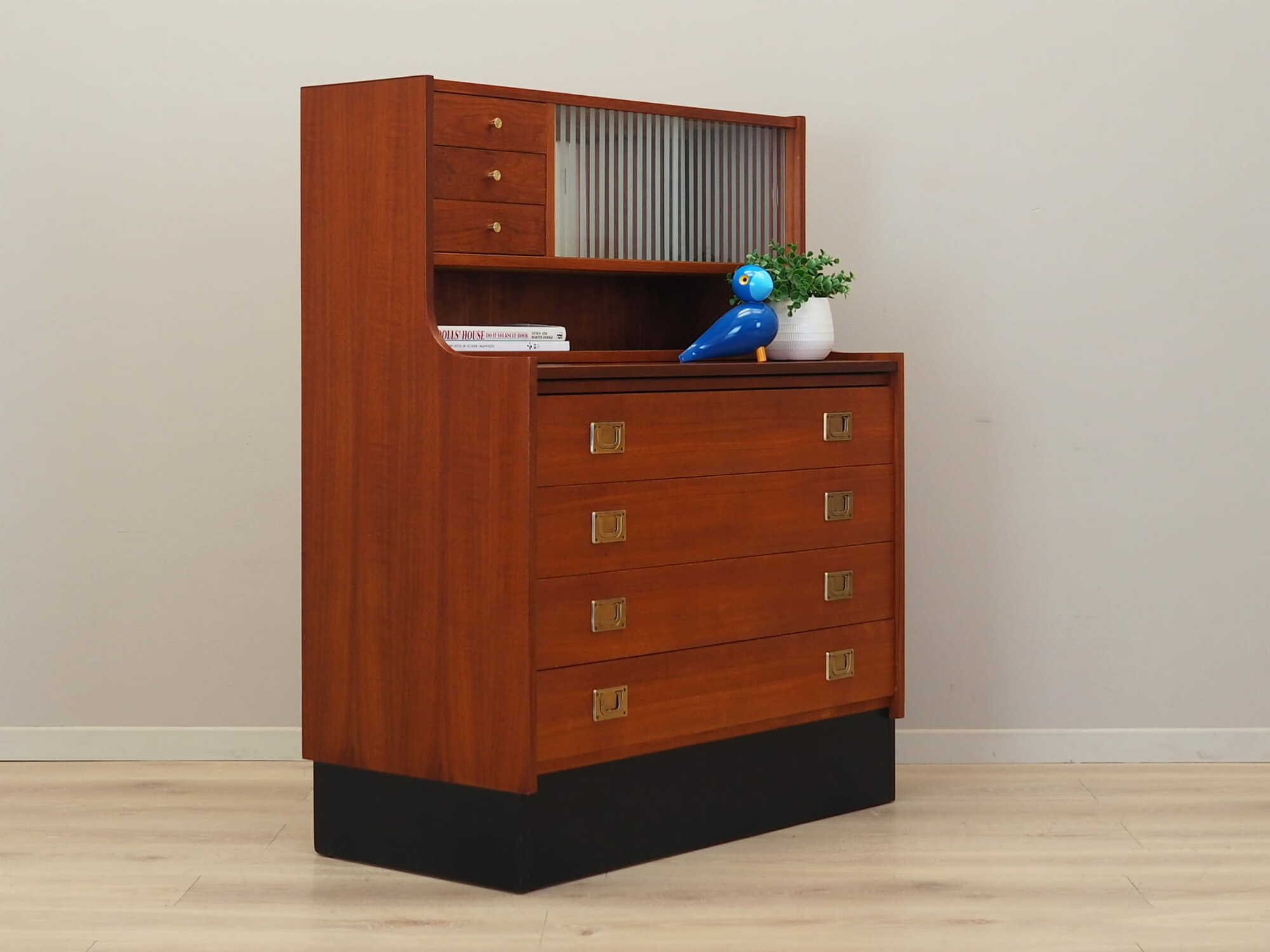 Vintage Secretary Teak Brown 1970s 3
