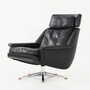 Vintage office chair leather black 1970s 8