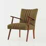 Vintage chair teak wood textile green 1960s 2