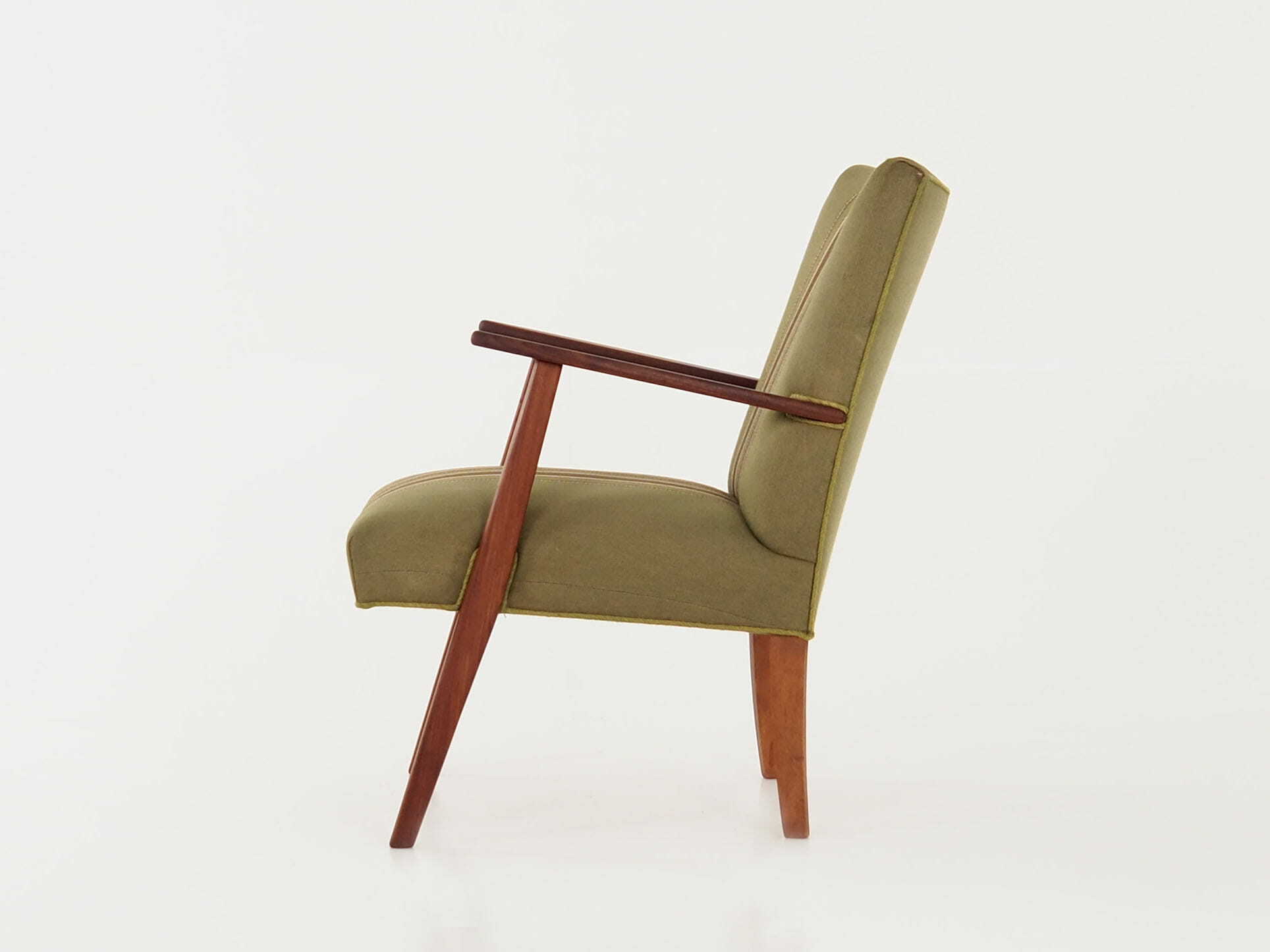 Vintage Chair Teak Wood Textile Green 1960s 3