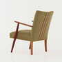 Vintage chair teak wood textile green 1960s 4