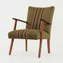 Vintage Chair Teak Wood Textile Green 1960s 1