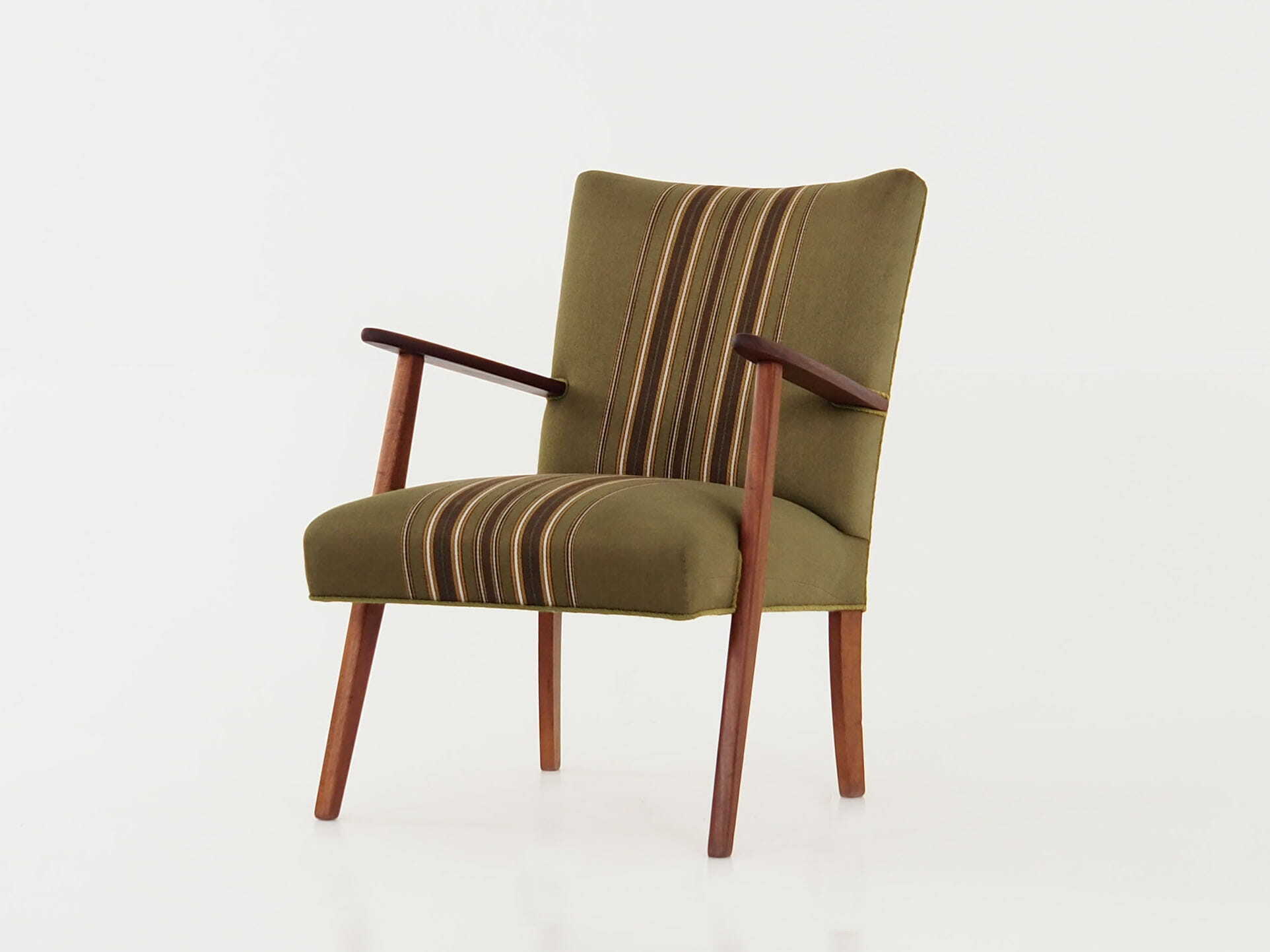 Vintage Chair Teak Wood Textile Green 1960s 2
