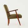 Vintage Chair Teak Wood Textile Green 1960s 7