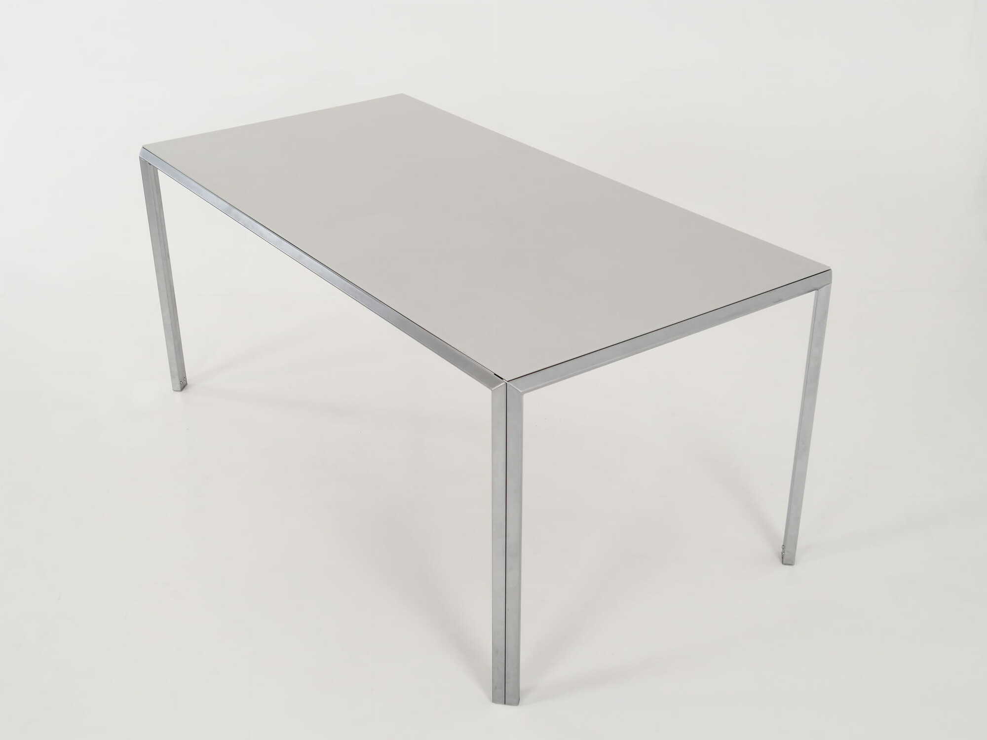 Vintage Table Aluminum Grey 1980s 3