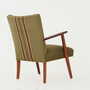 Vintage Chair Teak Wood Textile Green 1960s 6