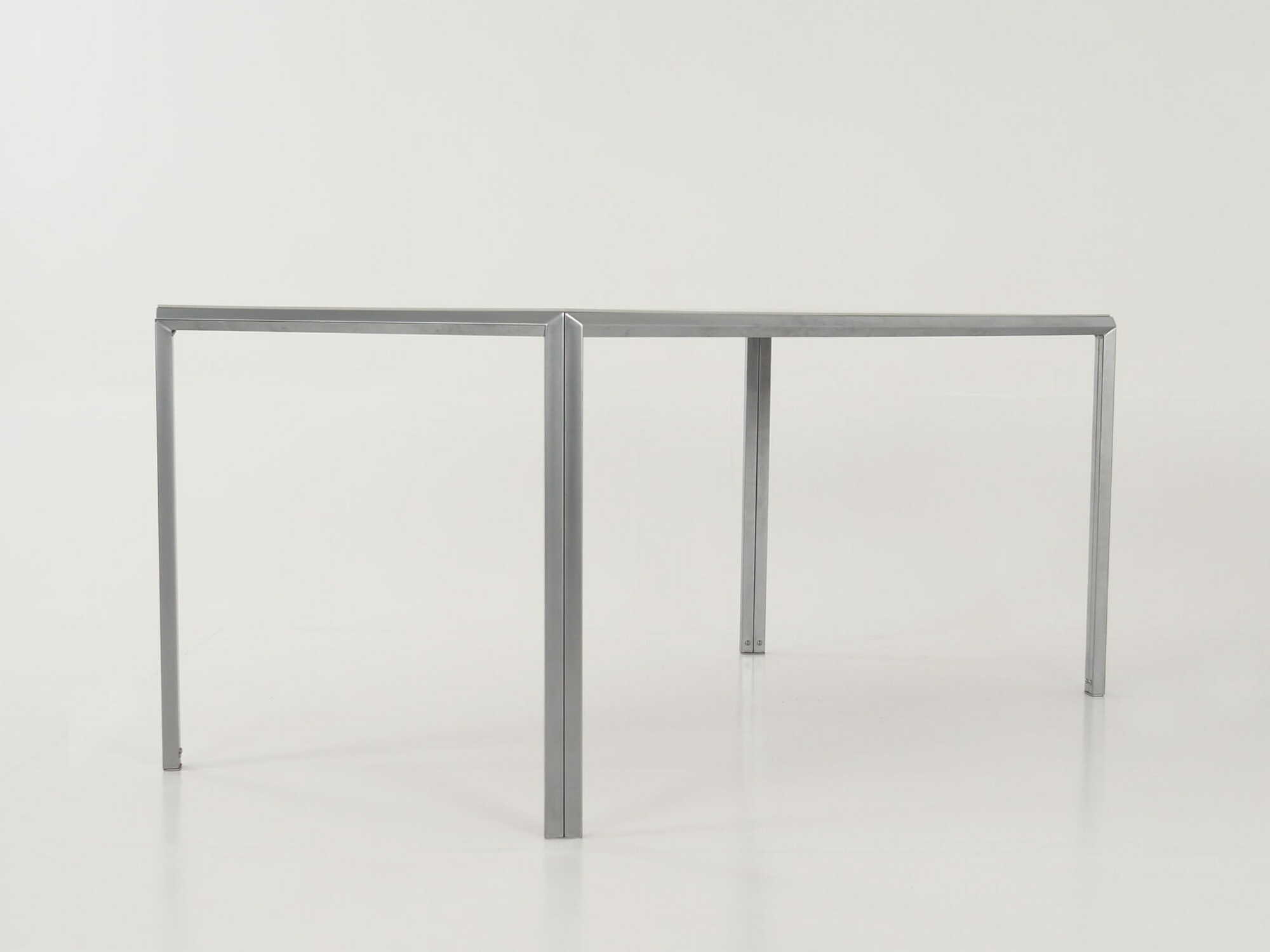 Vintage Table Aluminum Grey 1980s 2