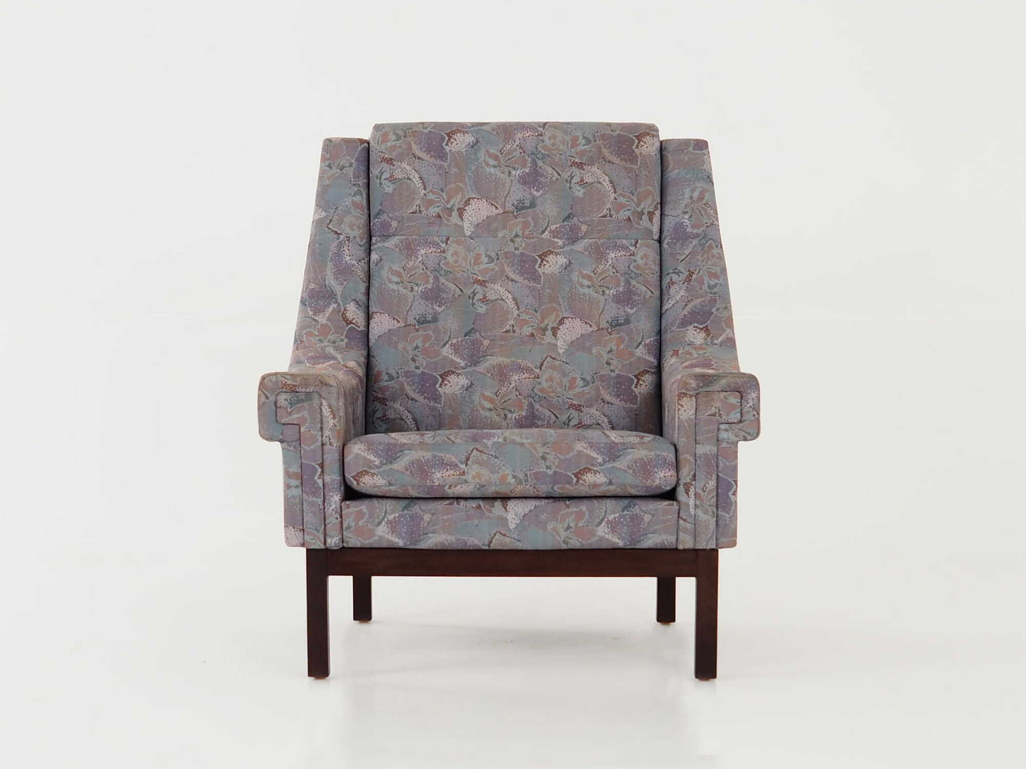 Vintage armchair beech wood textile violet 1960s 1