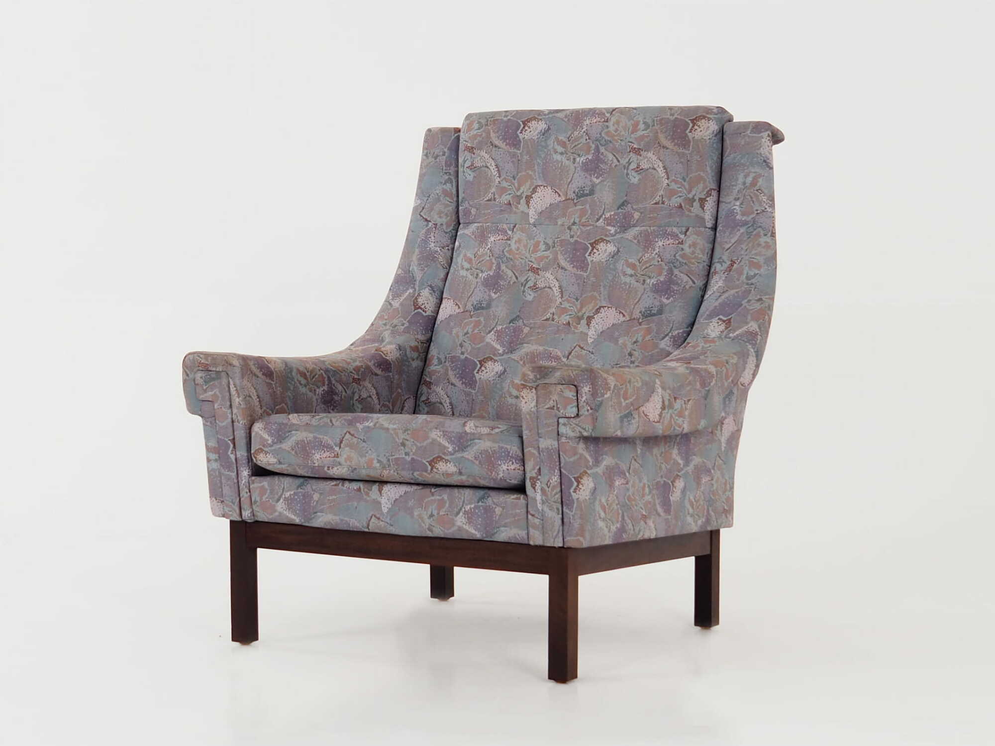 Vintage armchair beech wood textile violet 1960s 2