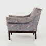 Vintage armchair beech wood textile violet 1960s 6