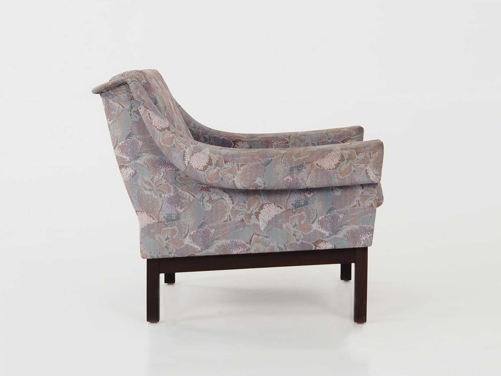 Vintage armchair beech wood textile violet 1960s 3