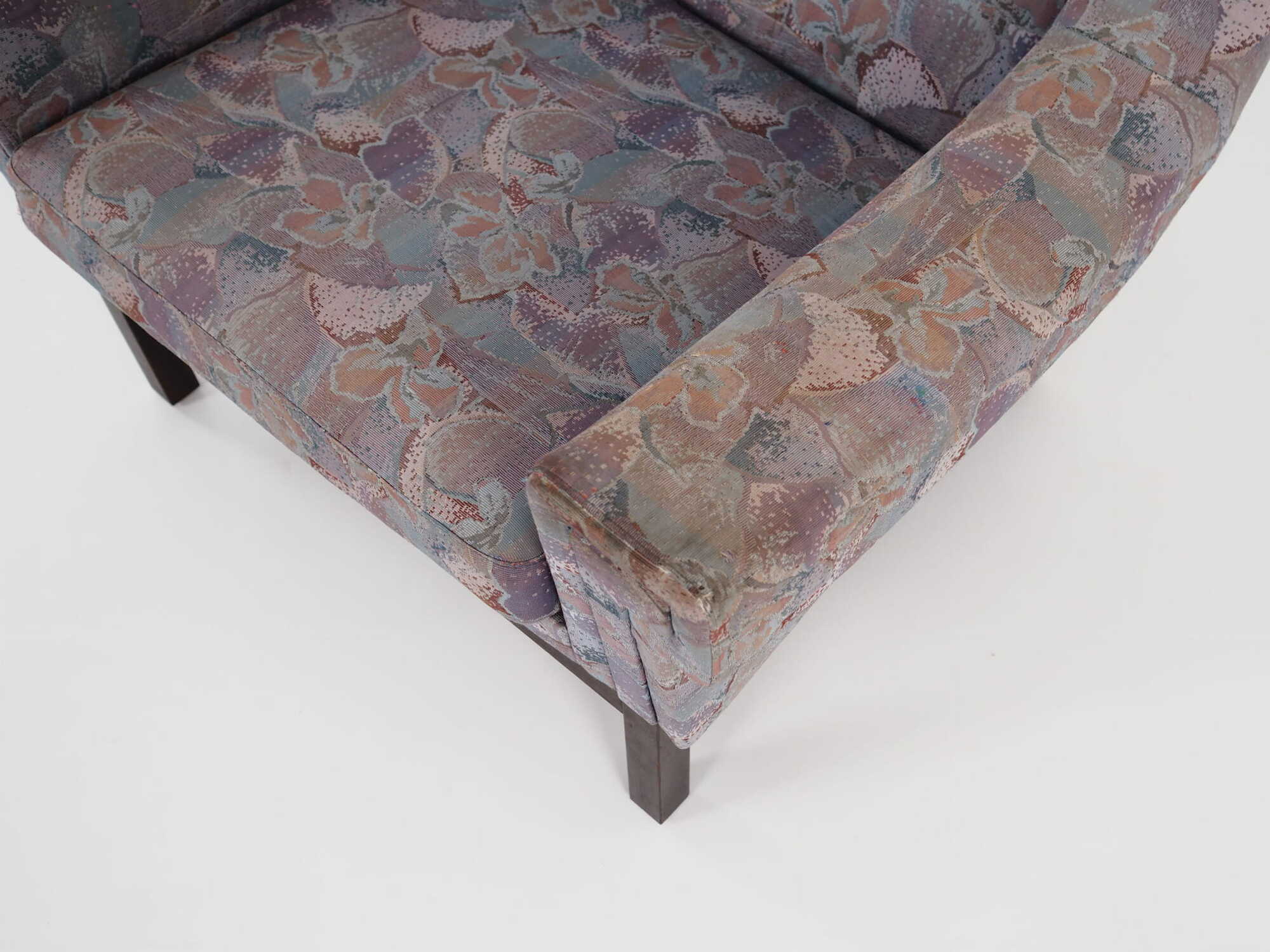 Vintage armchair beech wood textile violet 1960s 9