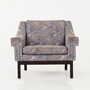 Vintage armchair beech wood textile violet 1960s 1