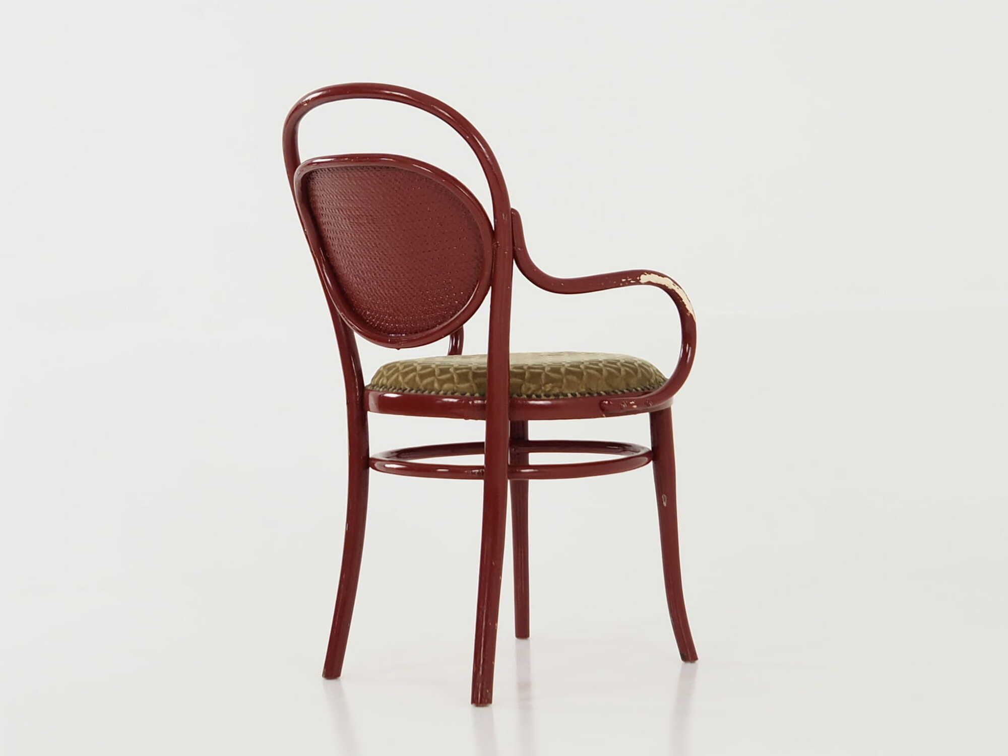 Vintage chair beech wood textile green 6