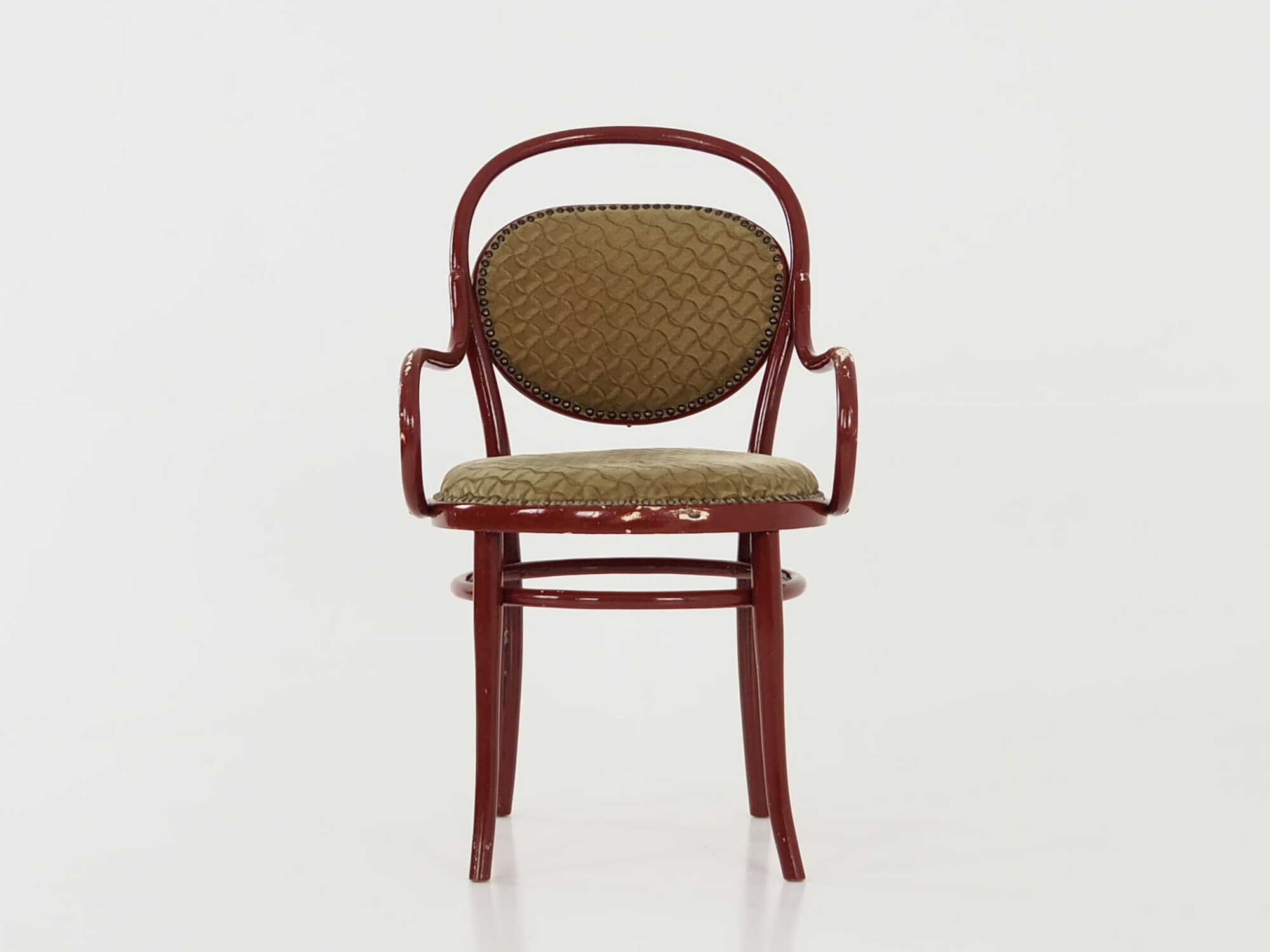 Vintage chair beech wood textile green 2