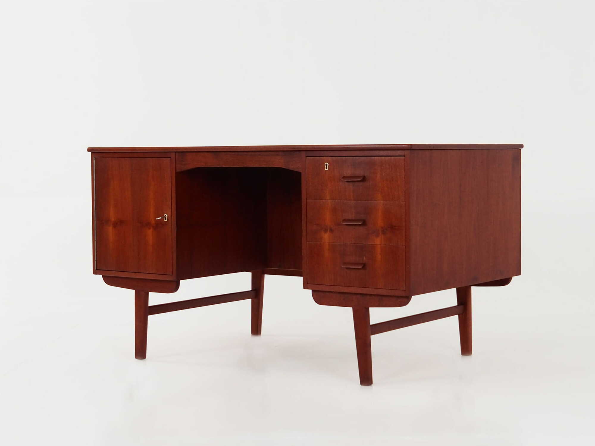 Vintage Desk Teak Wood Brown 1970s 3