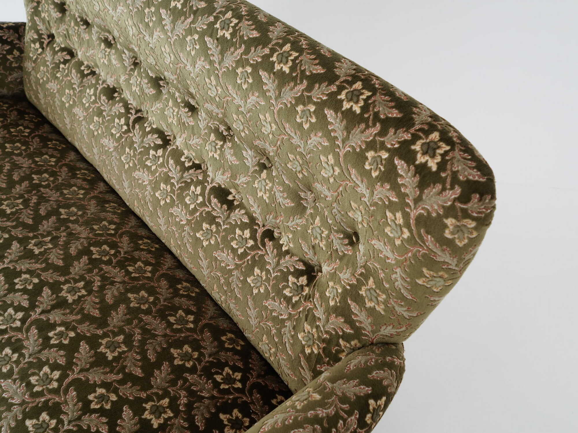 Vintage Sofa Beech wood Textile Green 1960s 7