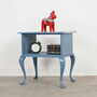 Vintage side table Oak wood Blue 1960s 1