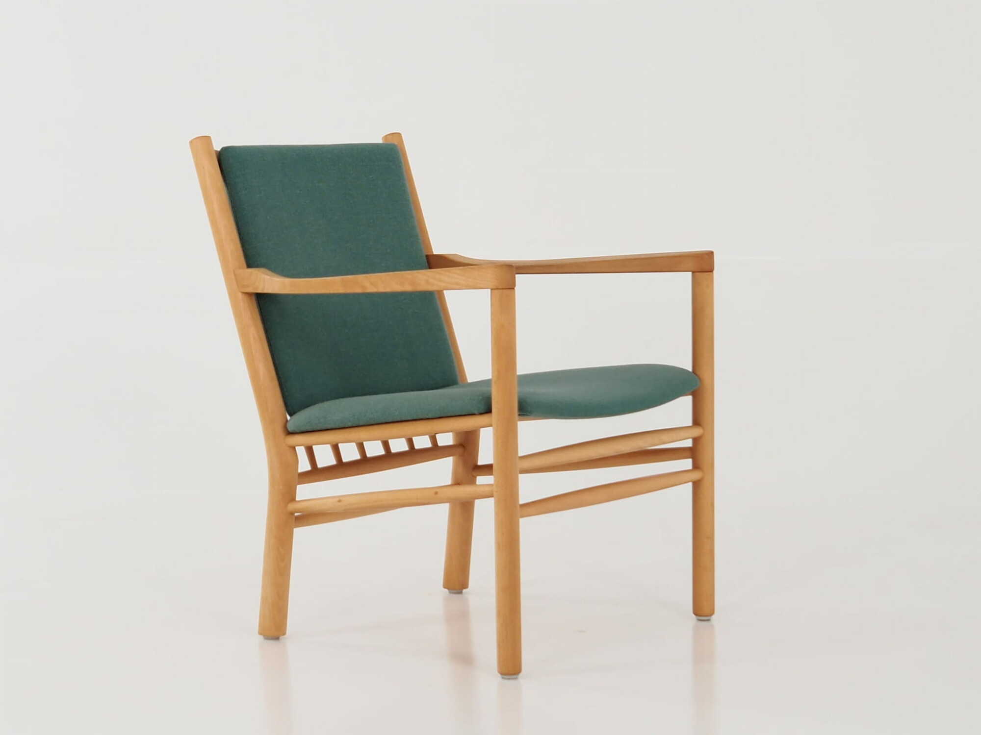 Vintage chair Beech wood Green 1970s 8