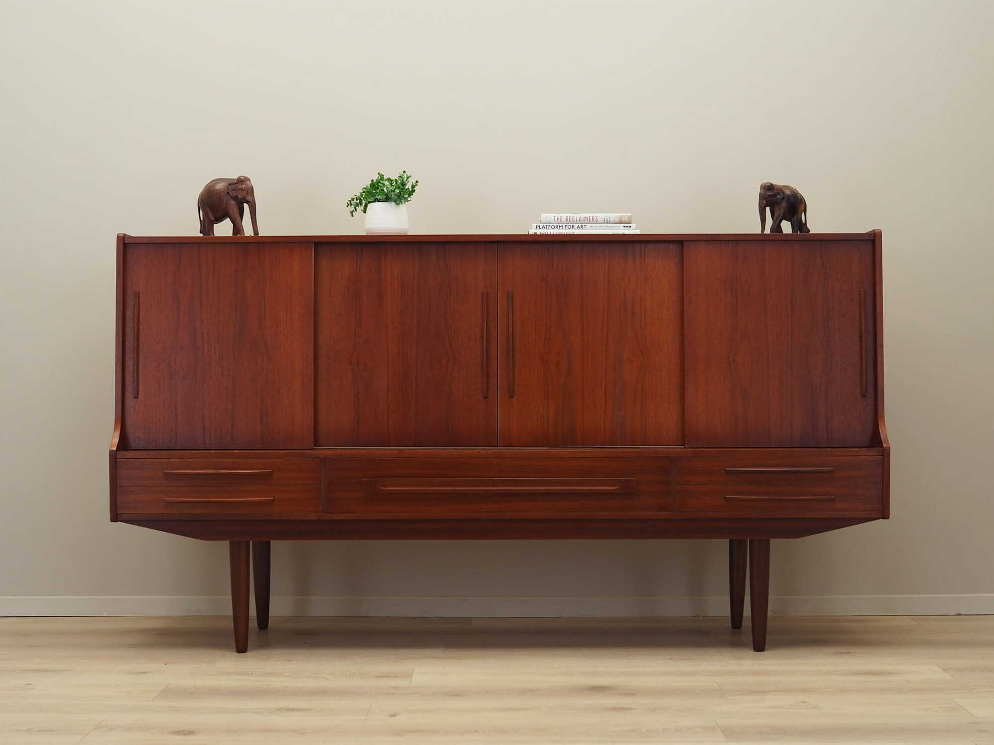 Vintage sideboard teak wood brown 1960s 1