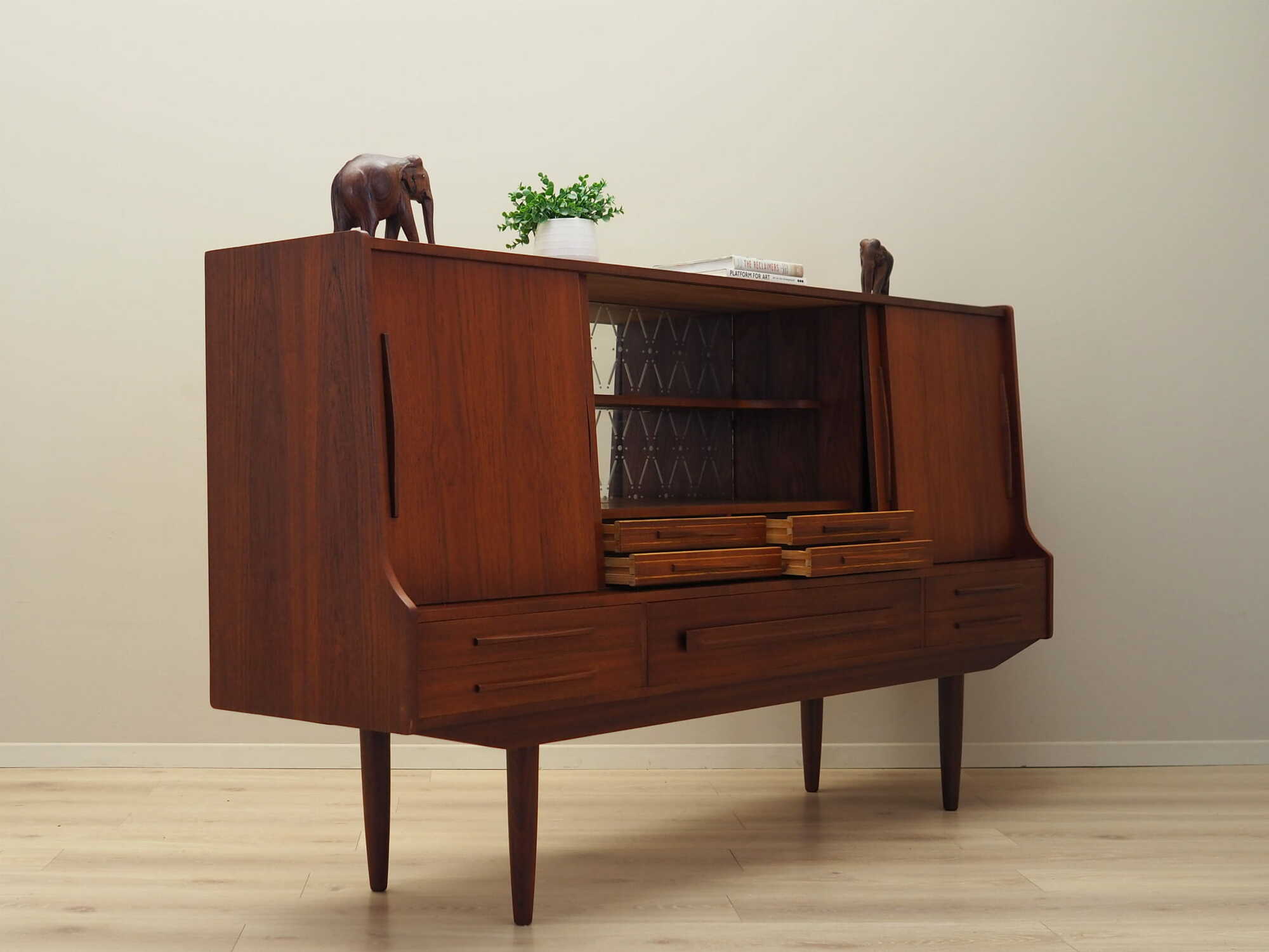 Vintage sideboard teak wood brown 1960s 6