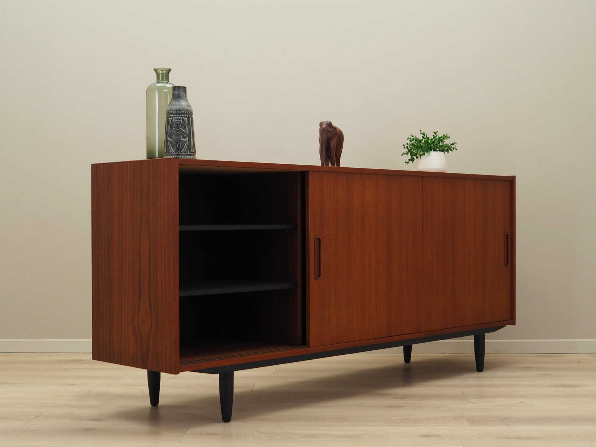 Vintage Sideboard Teak wood Brown 1970s 6