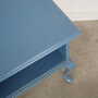 Vintage side table Oak wood Blue 1960s 7